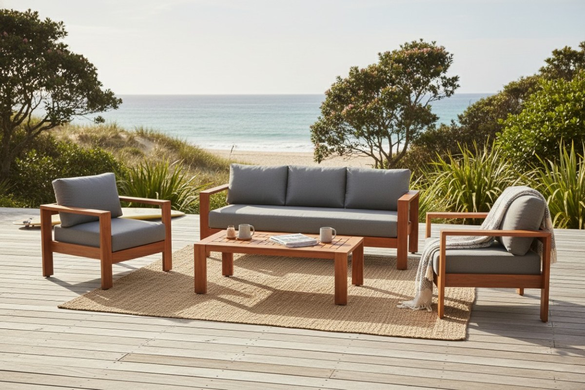 delta teak charcoal sunbrella coastal set