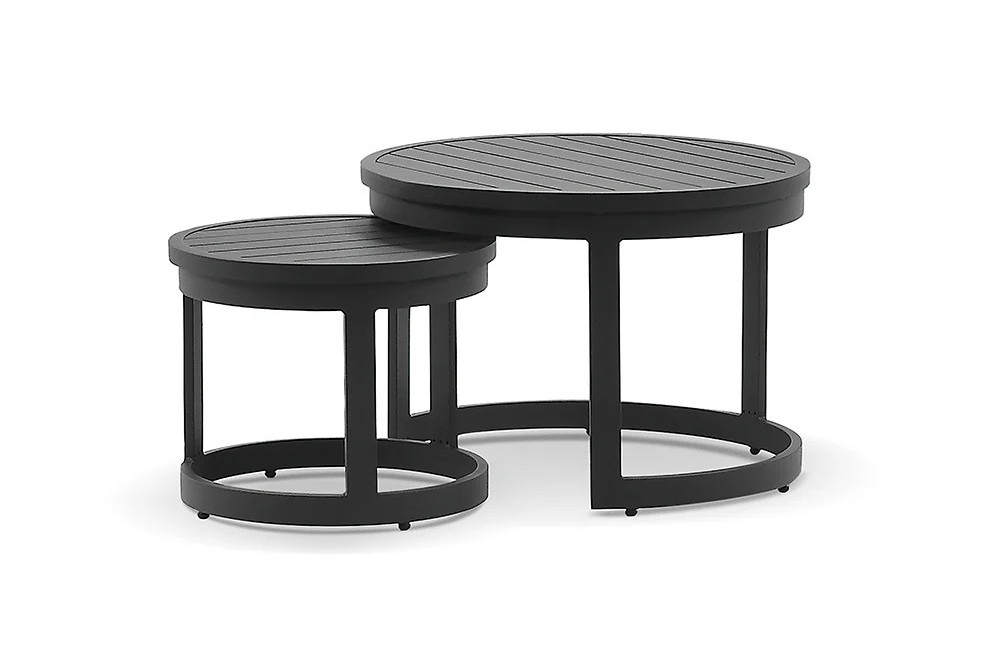 ella round side table set charcoal