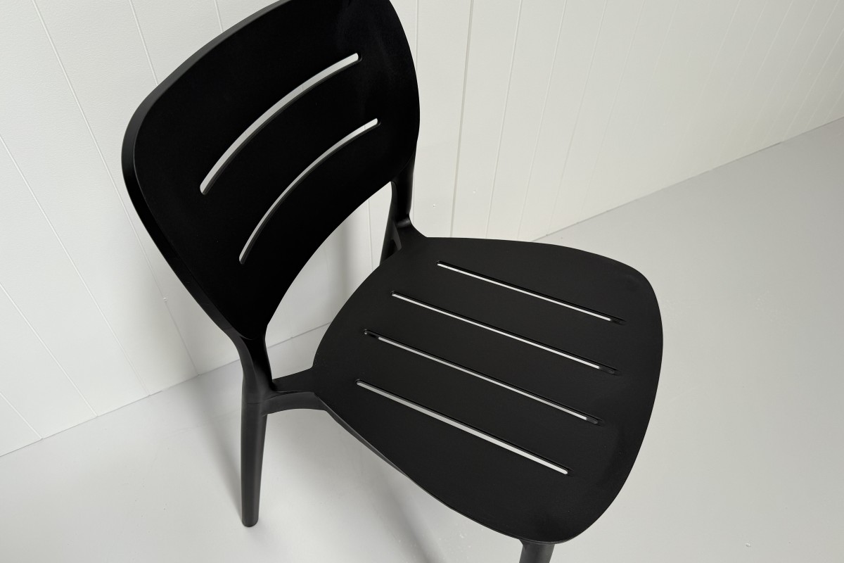 grace-chair-black-close-up grace resin outdoor dining chair black