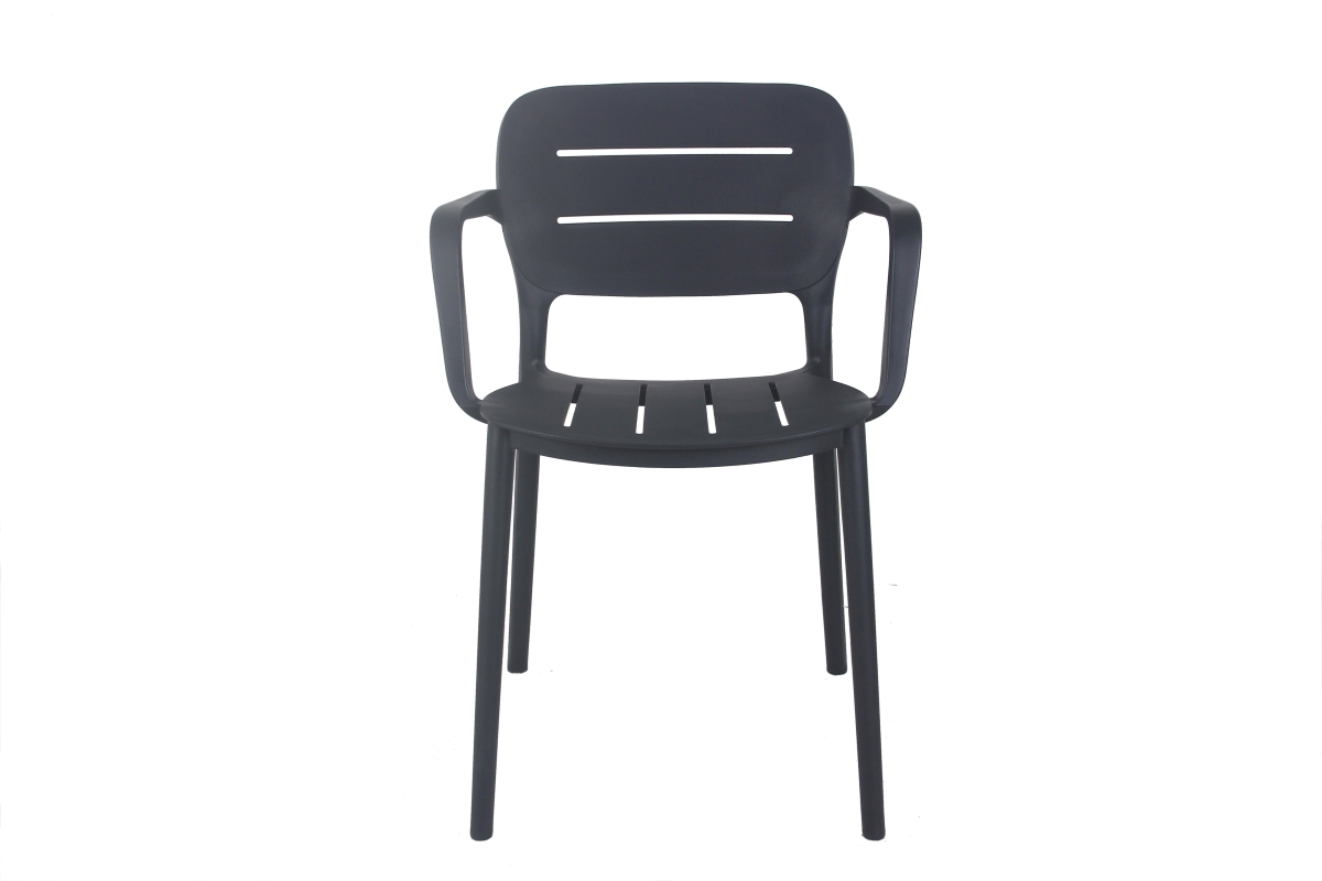 grace resin arm dining chair charcoal