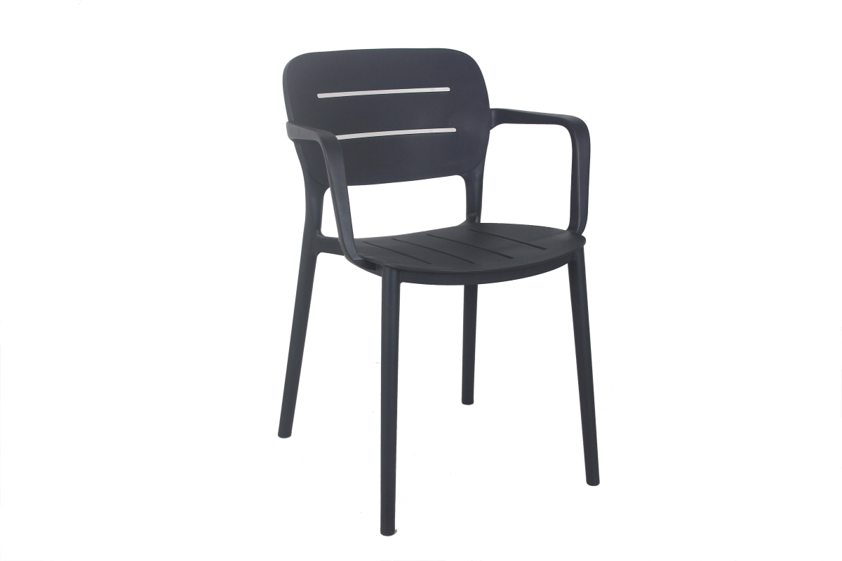 grace resin arm dining chair charcoal