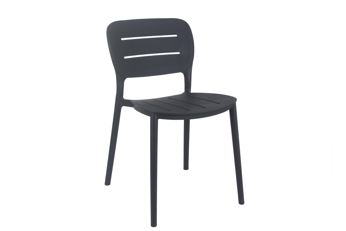 grace resin outdoor dining chair charcoal
