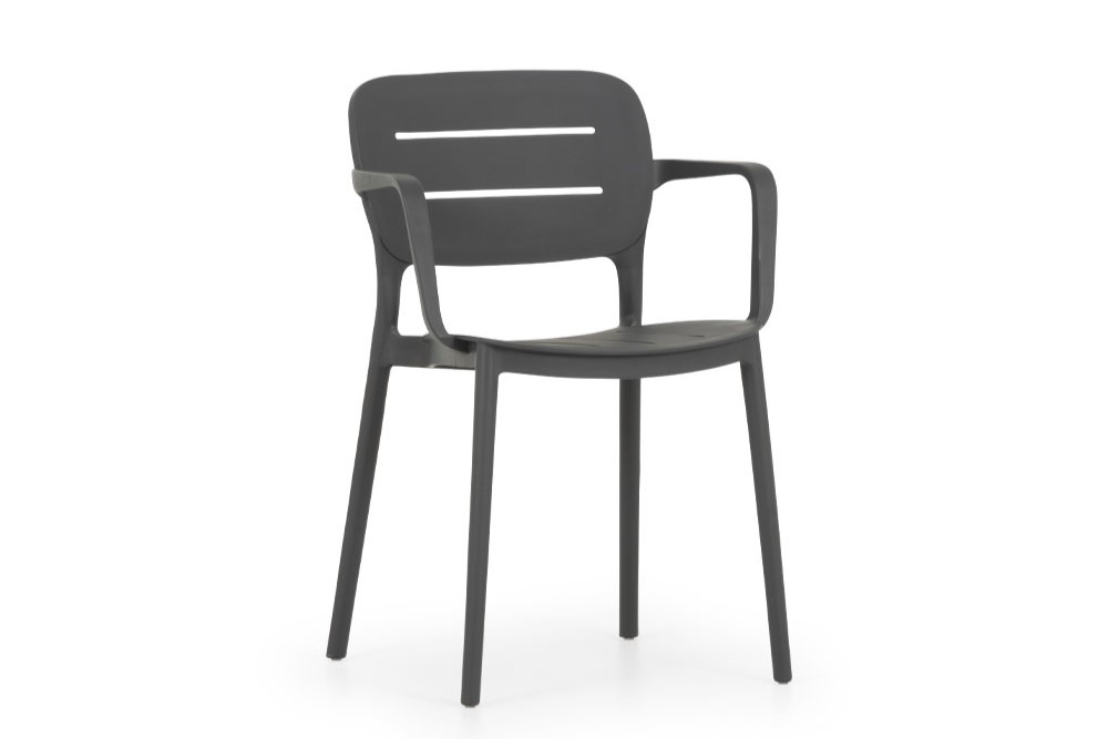 grace resin arm dining chair charcoal