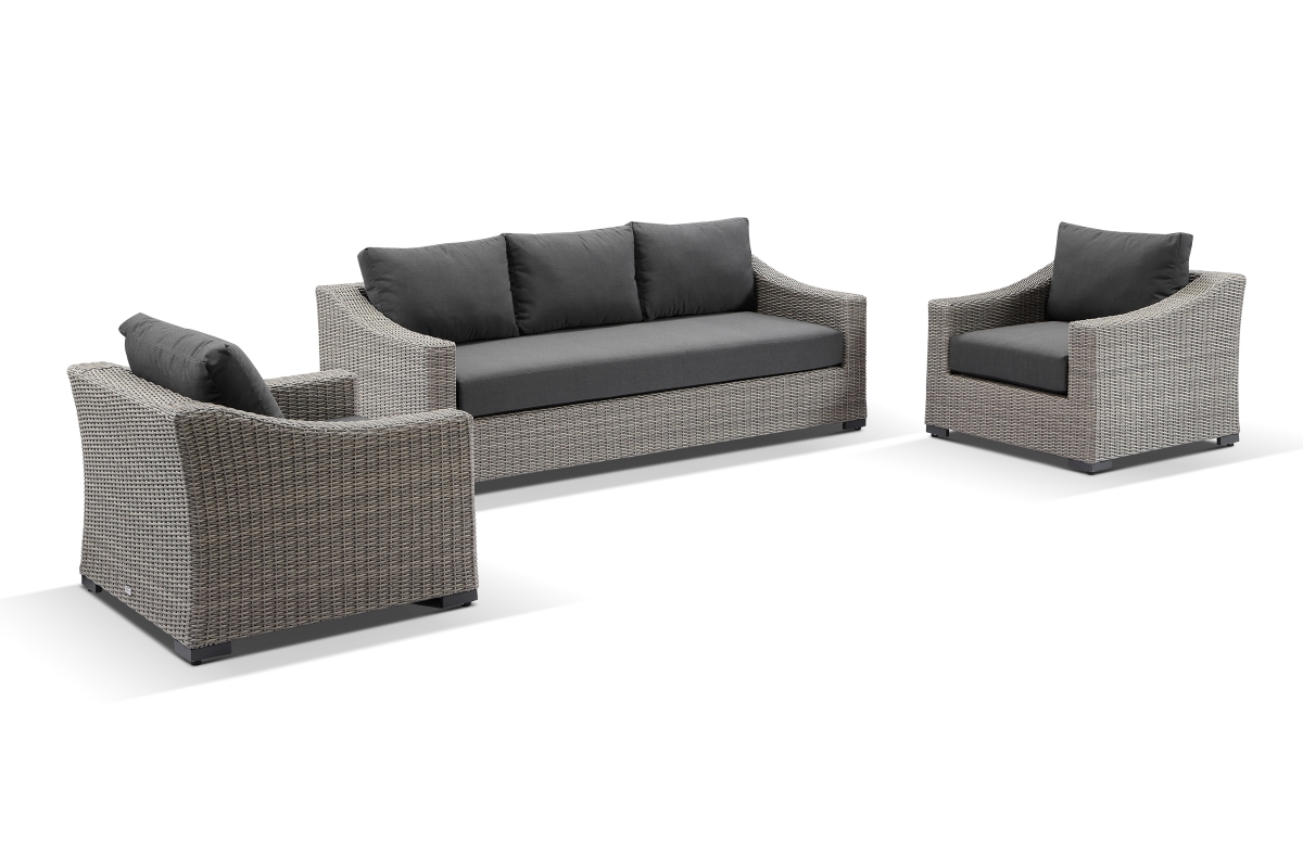 hahei 3 seater lounge set canvas coal