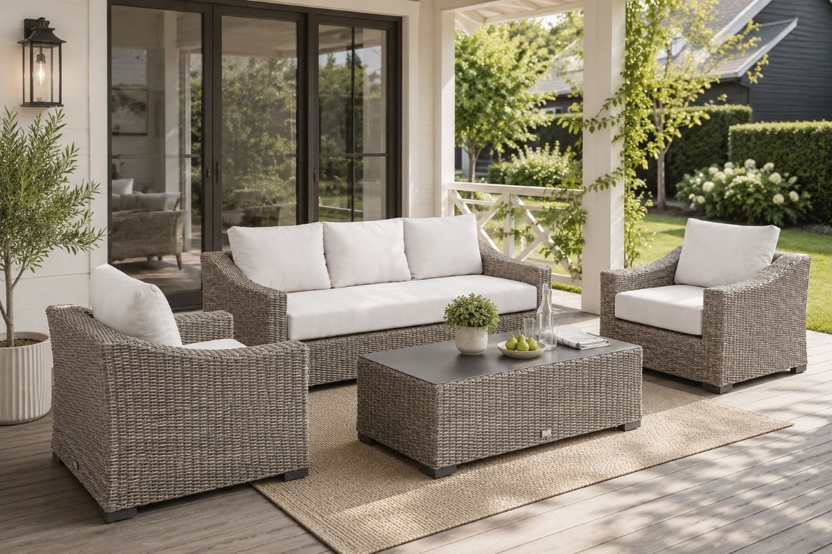 hahei 3 seater lounge set cast silver