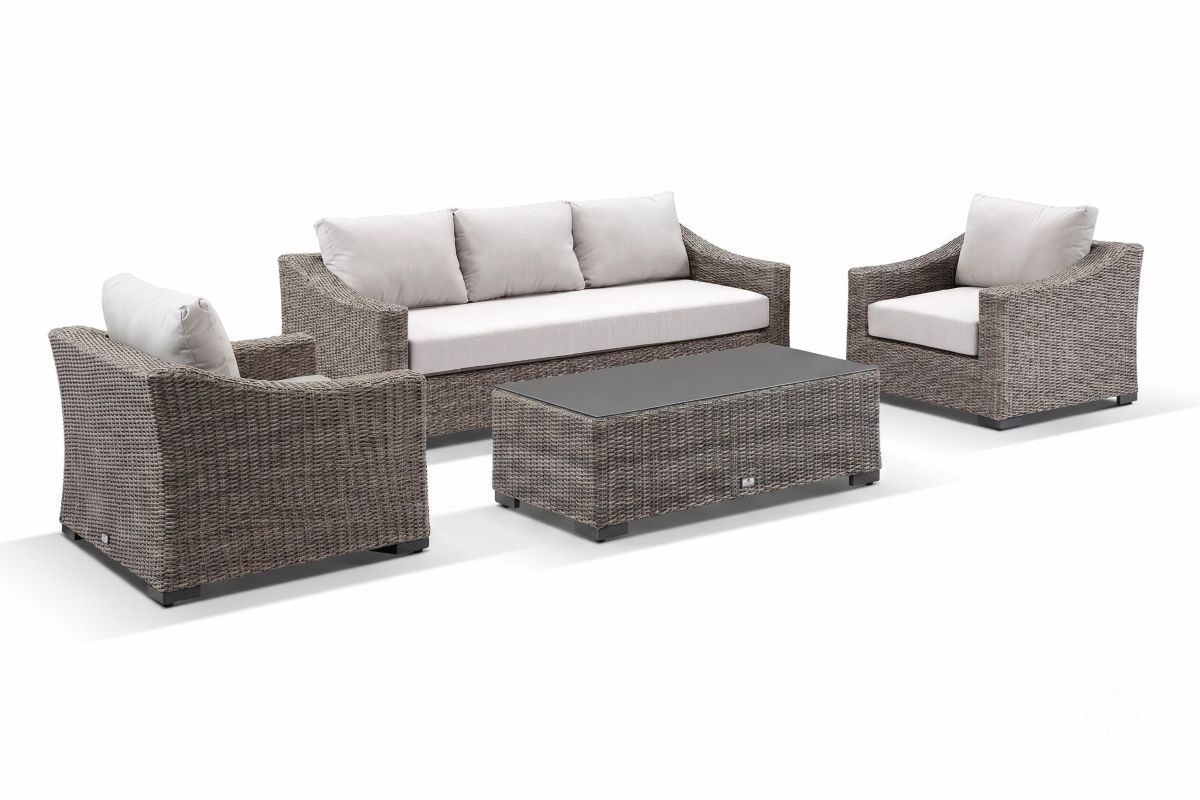 hahei 3 seater lounge set cast silver