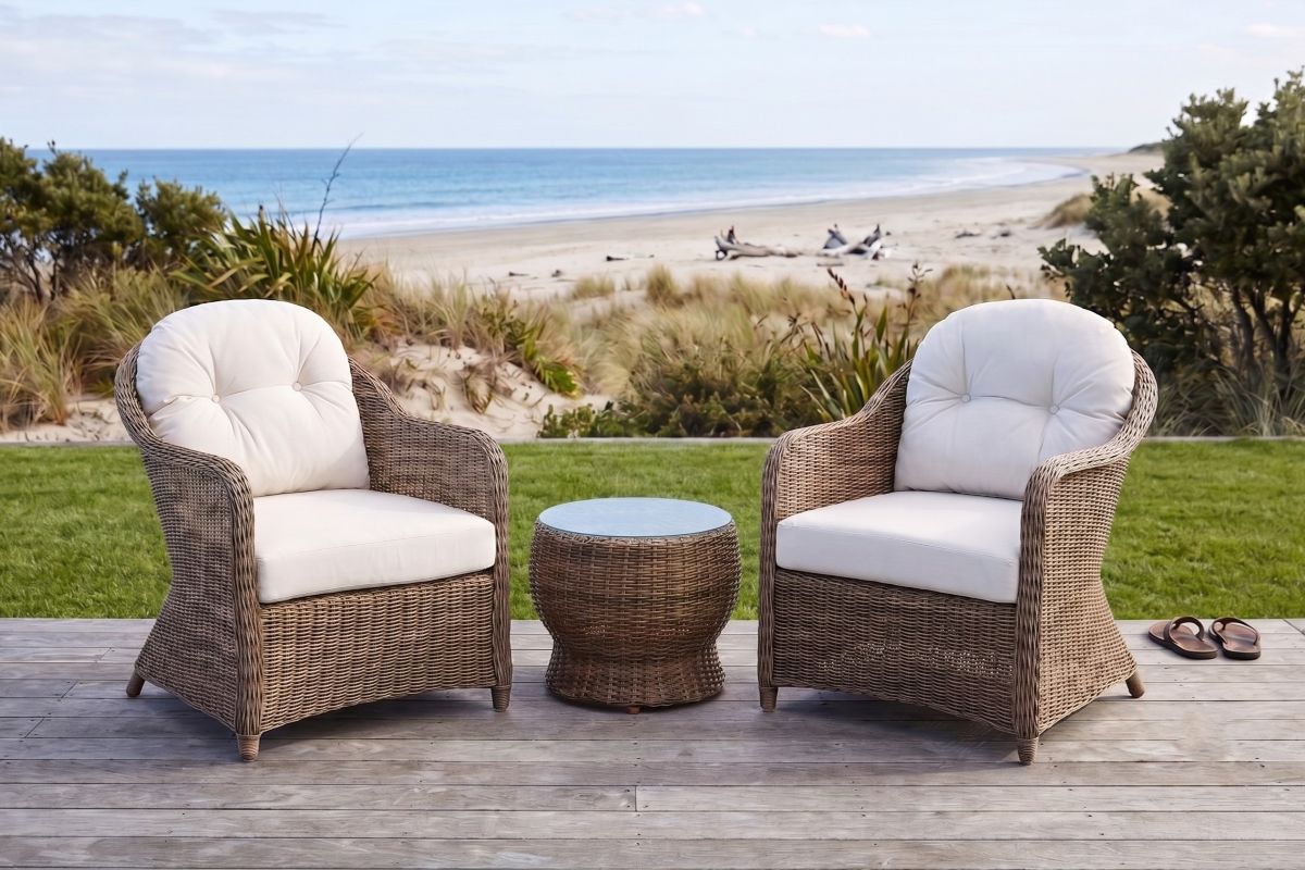 hampton rattan chair set wheat