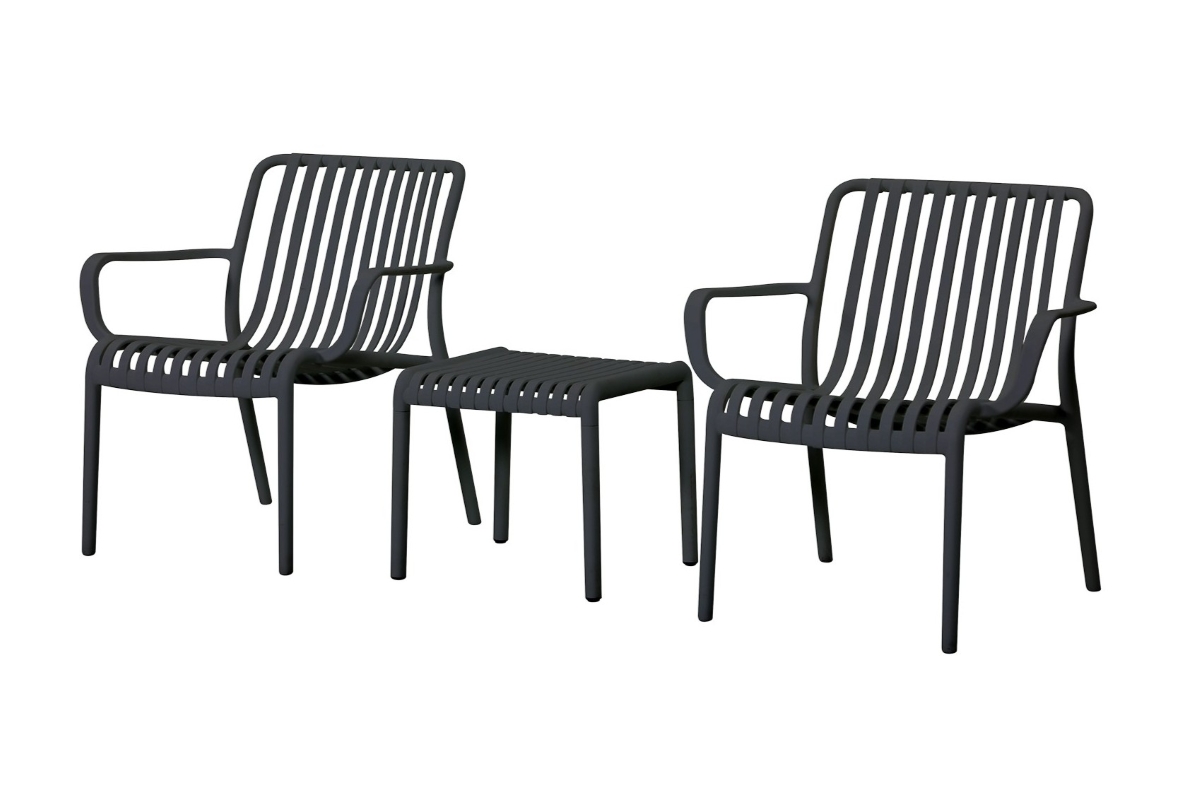 hugo 3pc balcony set charcoal