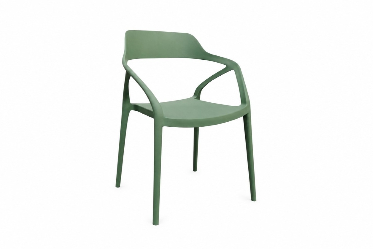 lyra resin dining chair green