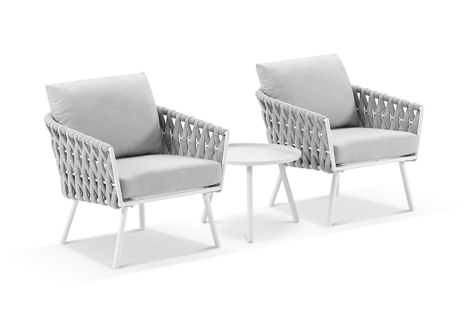 malmo lounge chair set white