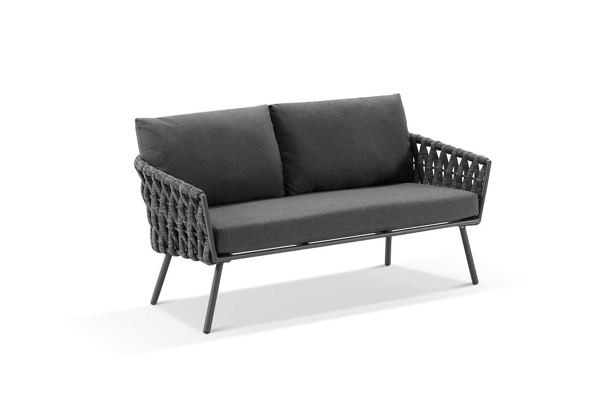 malmo 2 seater rope sofa charcoal