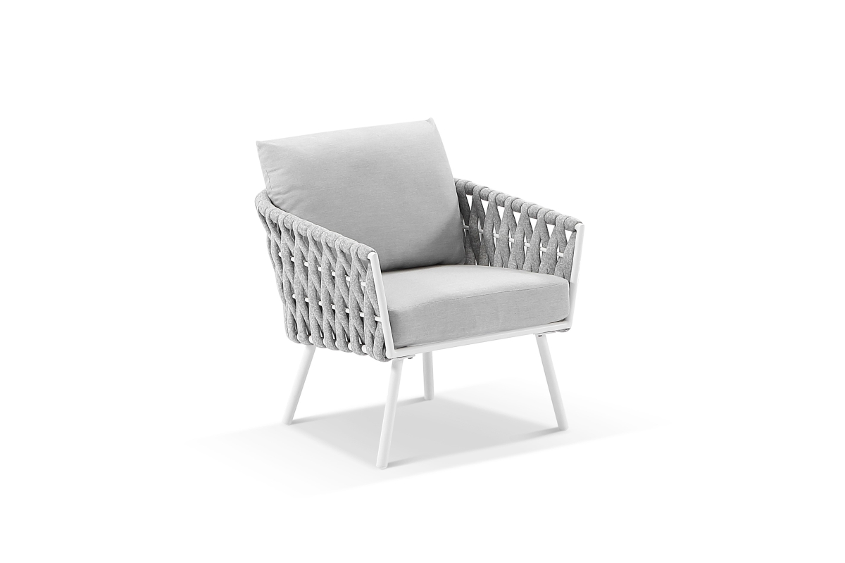 malmo rope armchair white