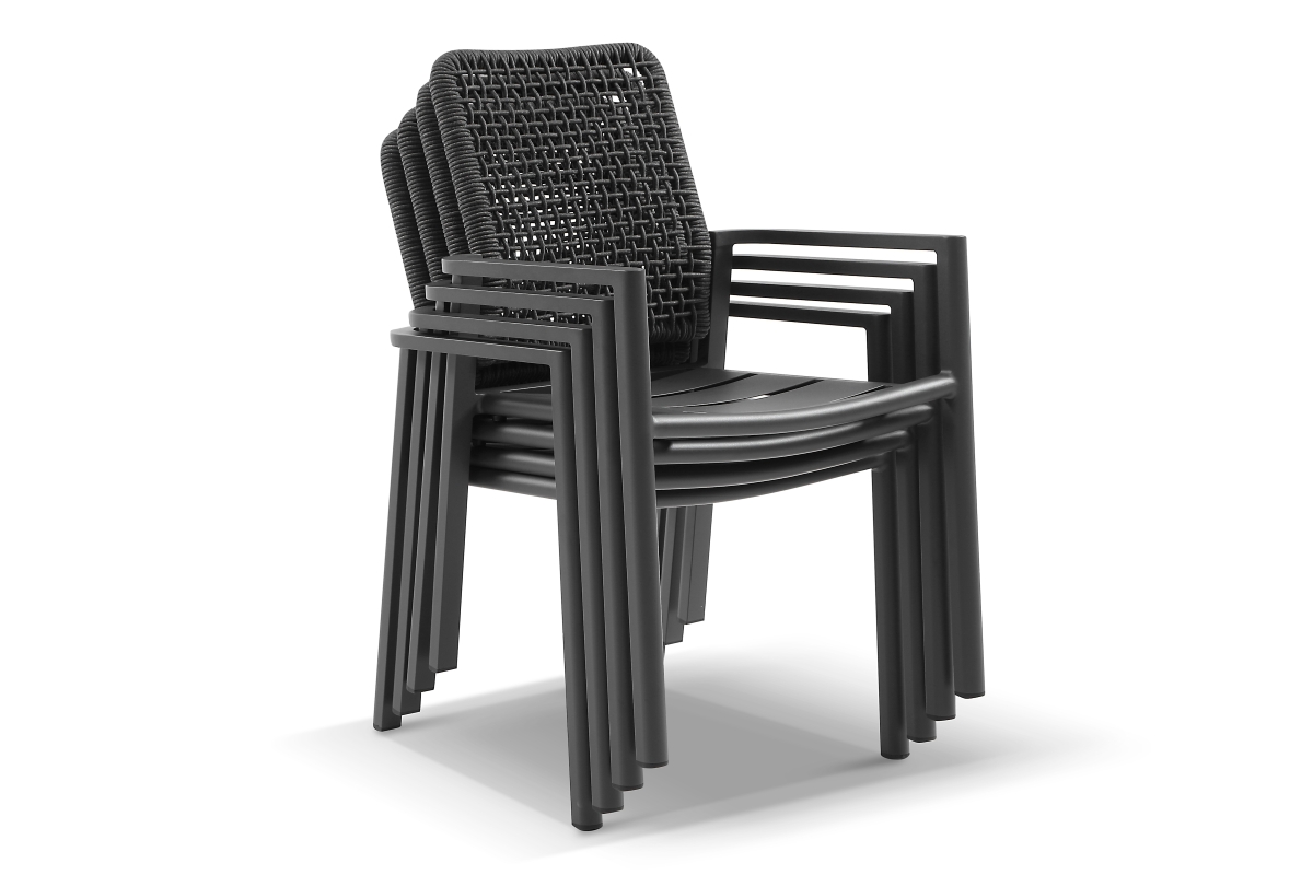 manly outdoor dining chair charcoal
