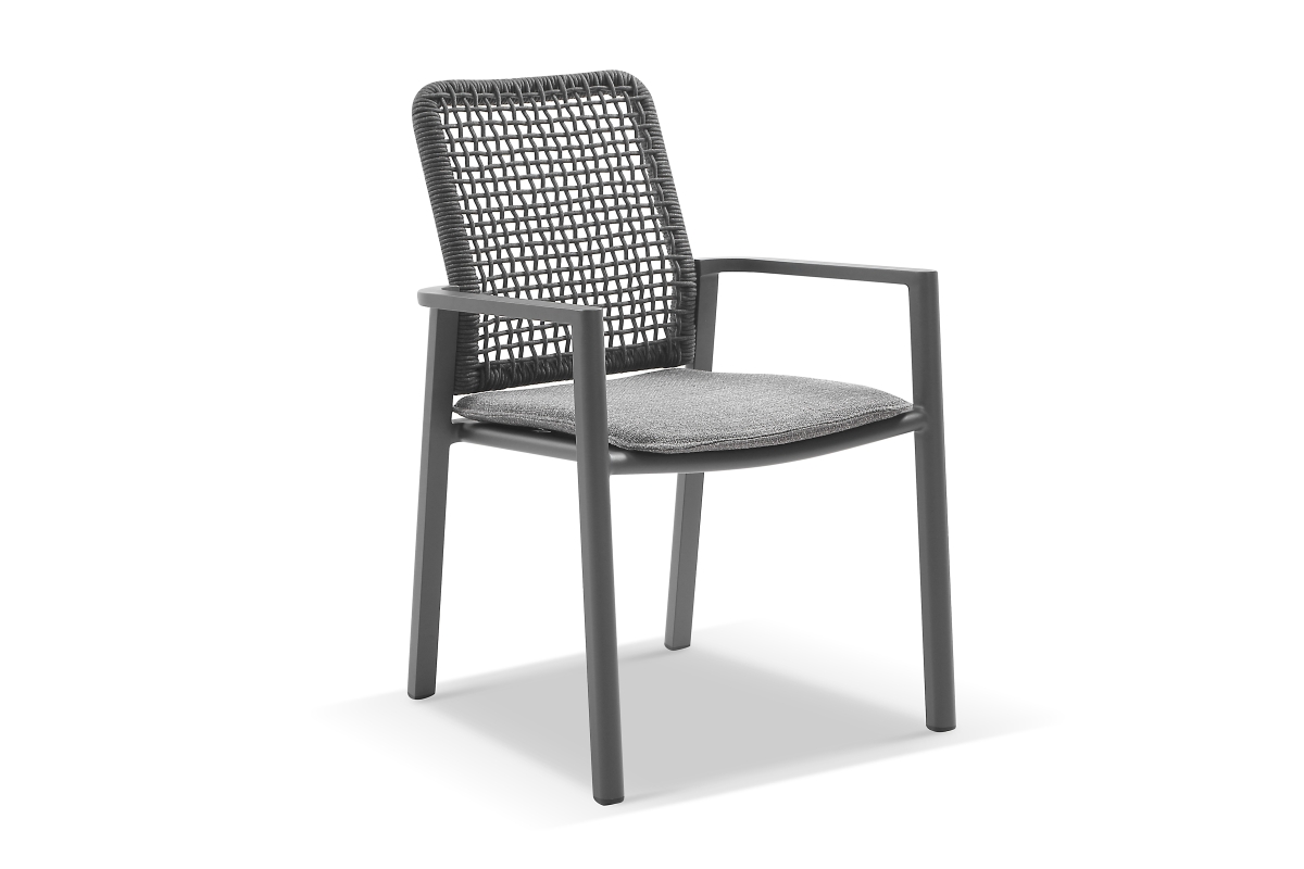 manly outdoor dining chair charcoal