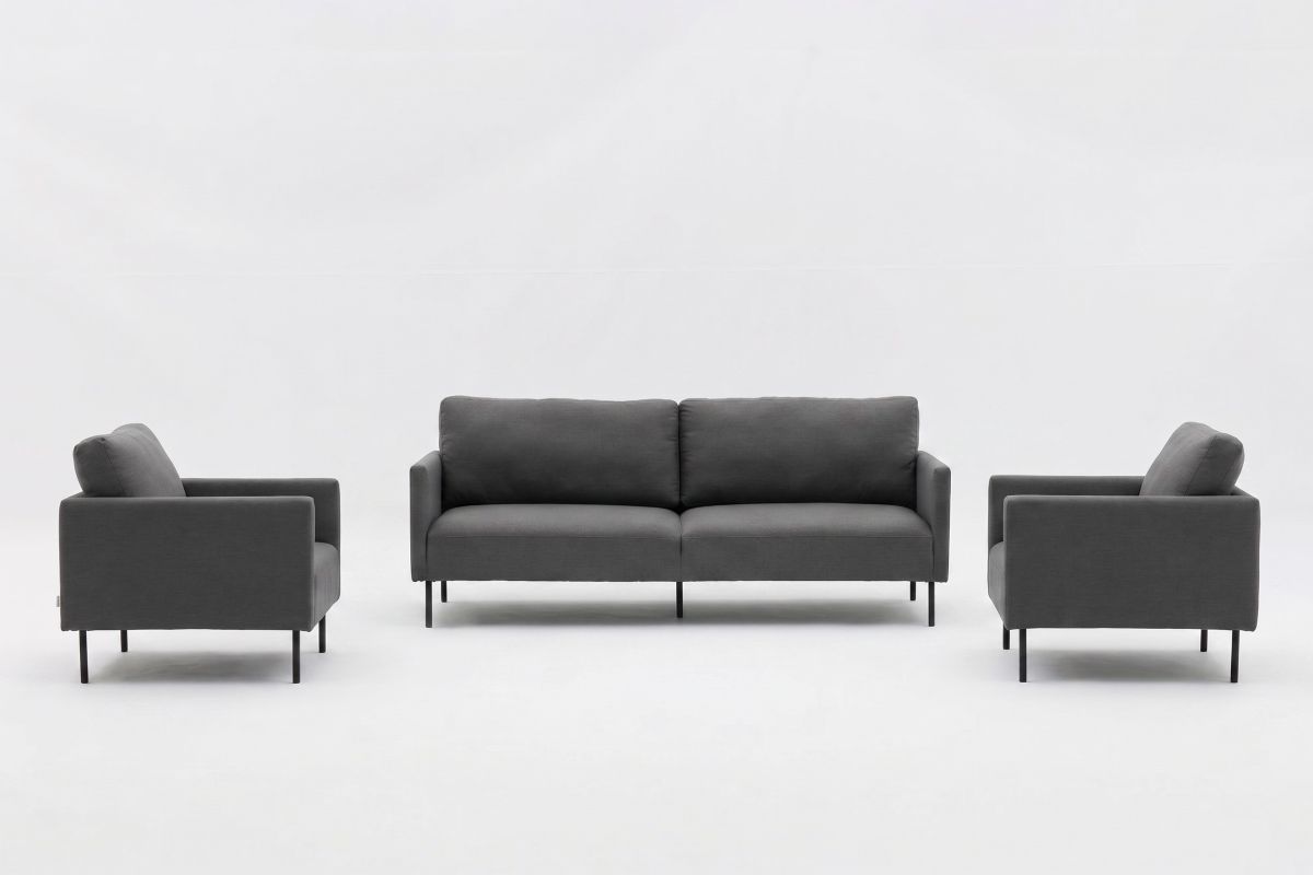 milan 2 seater lounge set black