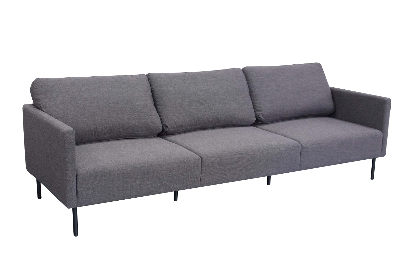 milan 3 seater sofa black