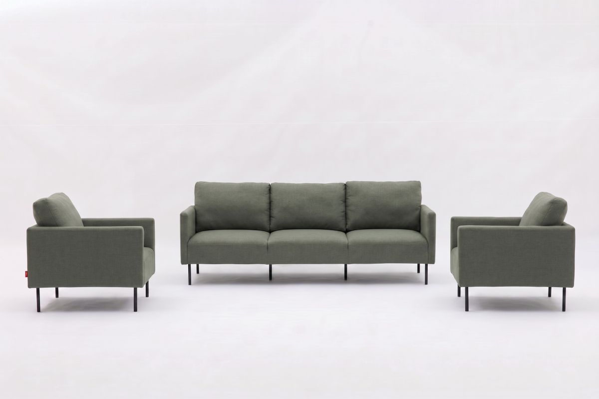milan 3 seater lounge set green