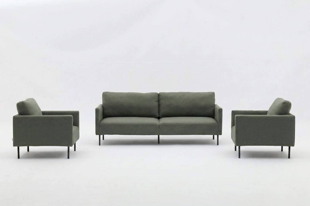 milan 2 seater lounge set green