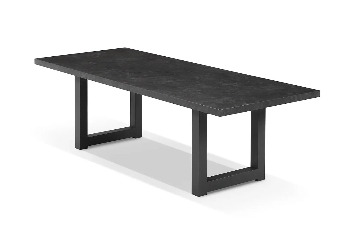 modena u leg ceramic dining table charcoal