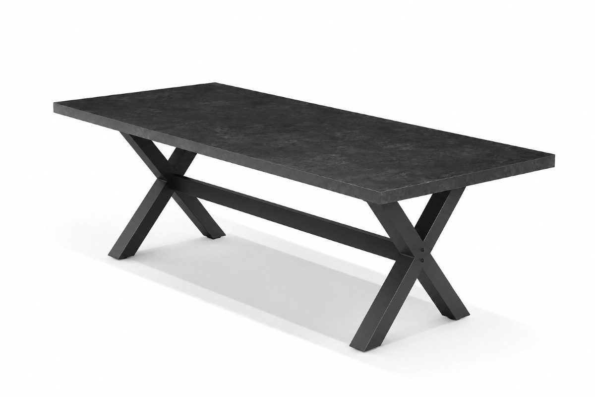 modena x leg ceramic dining table charcoal