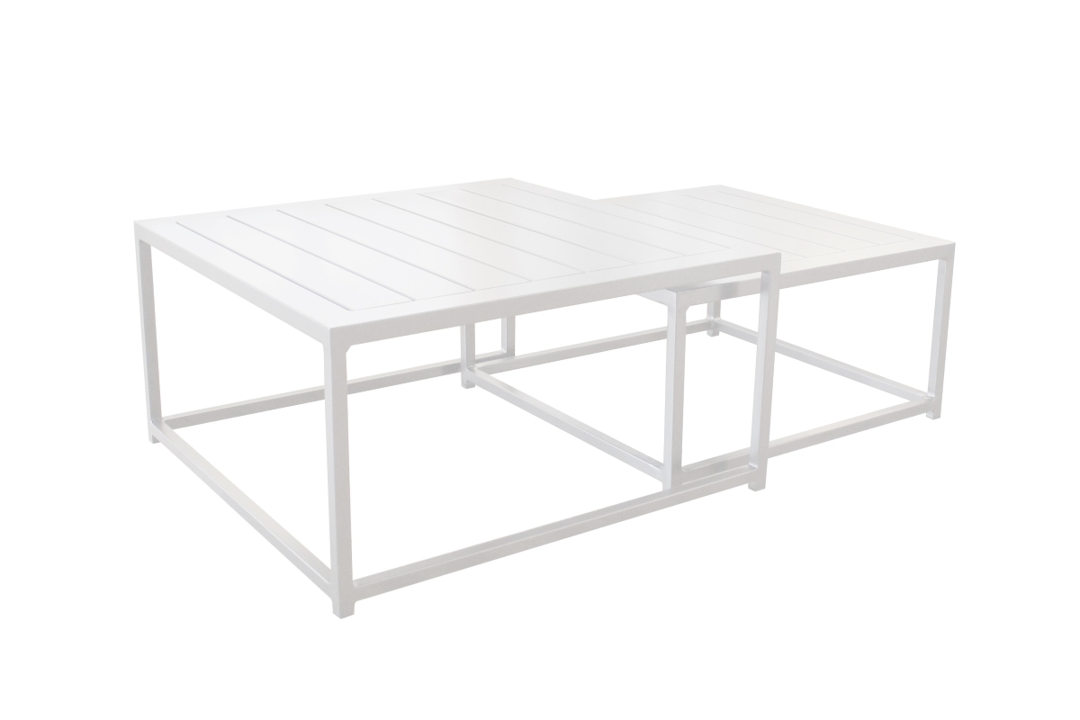 mood square coffee table set white