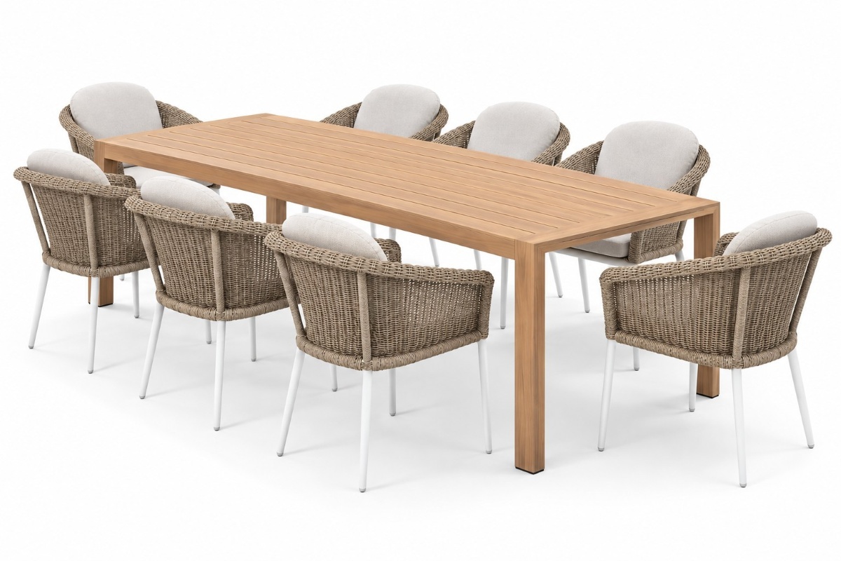 cambridge with 8 ohope chairs dining set