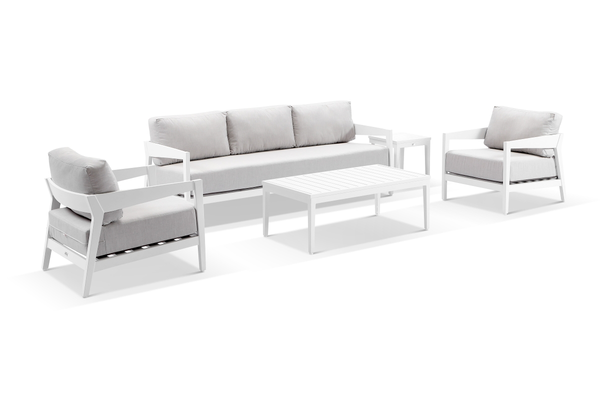 omaha 3 seater lounge set white
