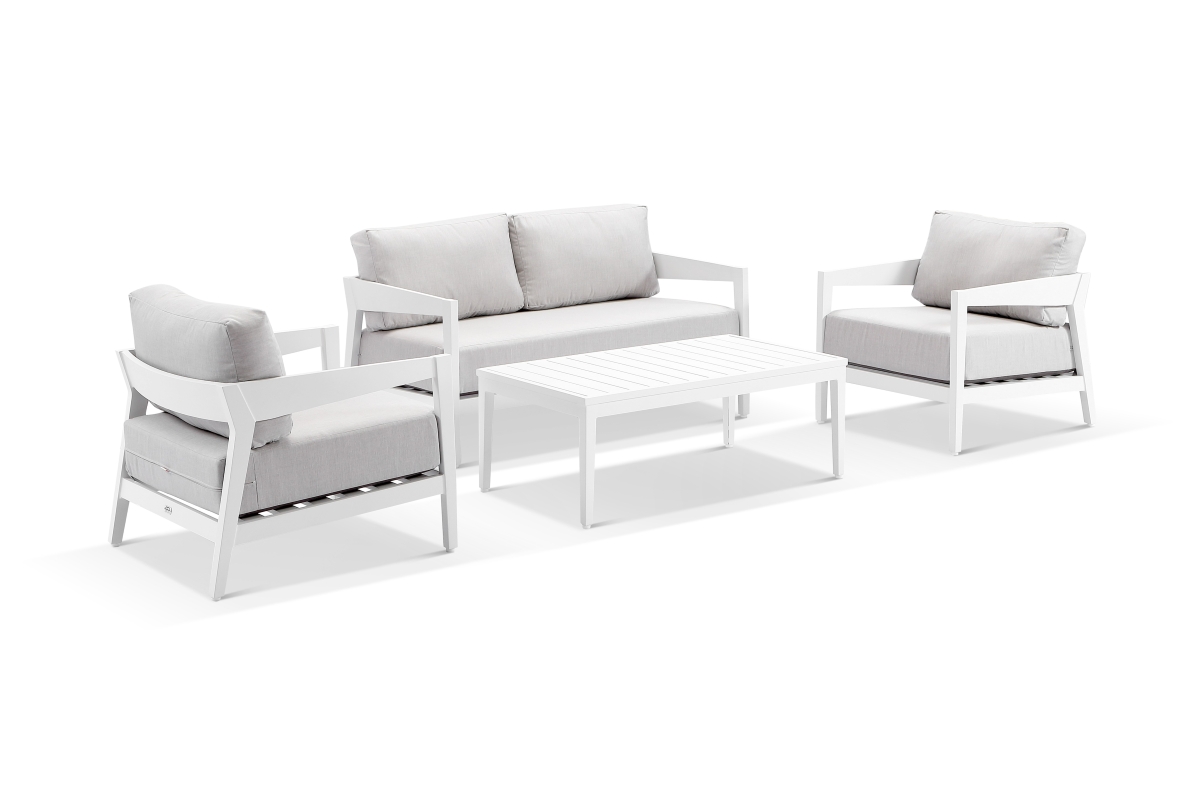 omaha 2 seater lounge set white