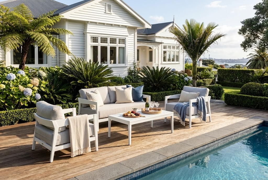 omaha 2 seater lounge set white