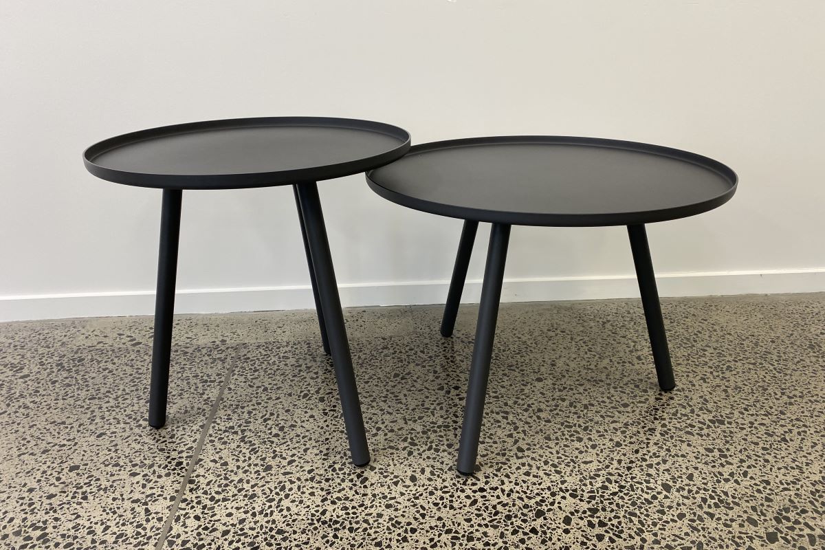 palm round coffee table set charcoal