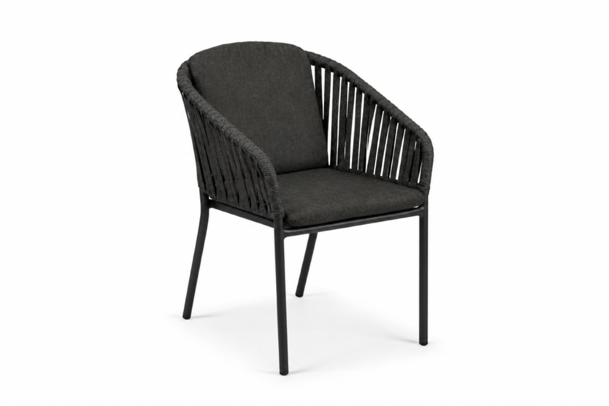 palm rope outdoor dining chair charcoal