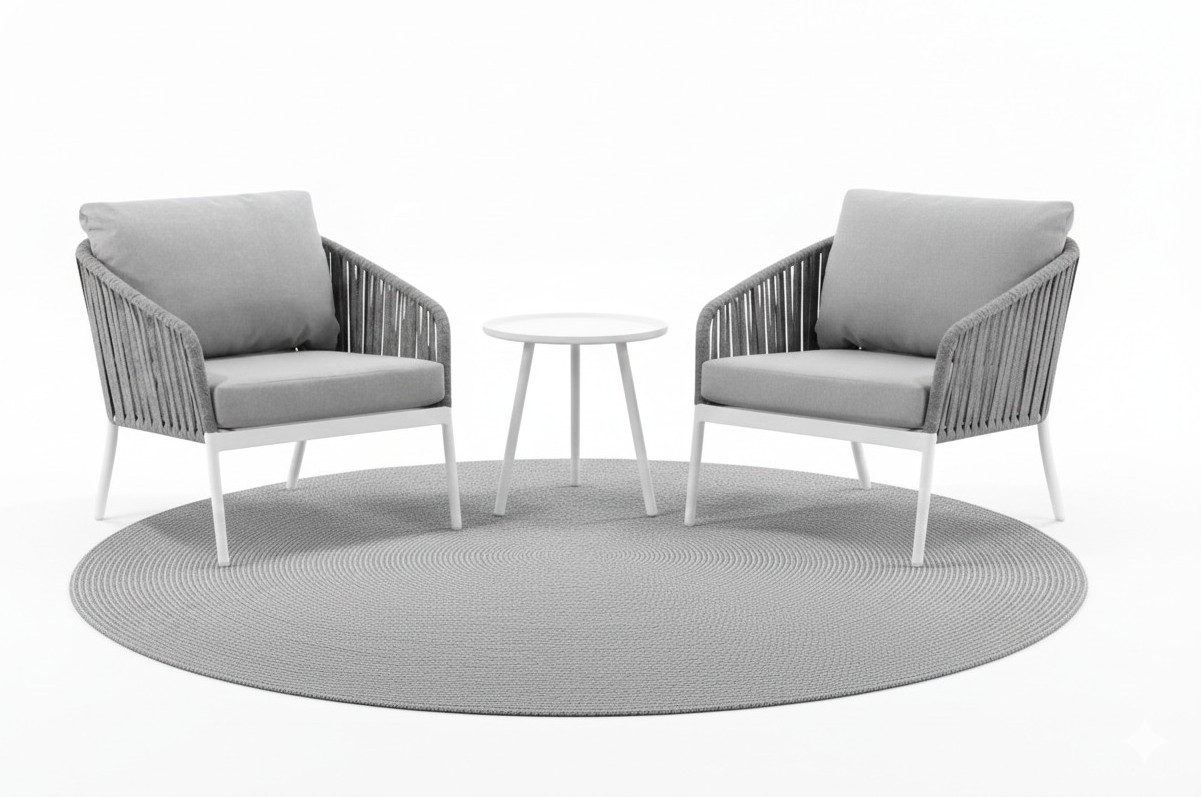 palm lounge chair set white