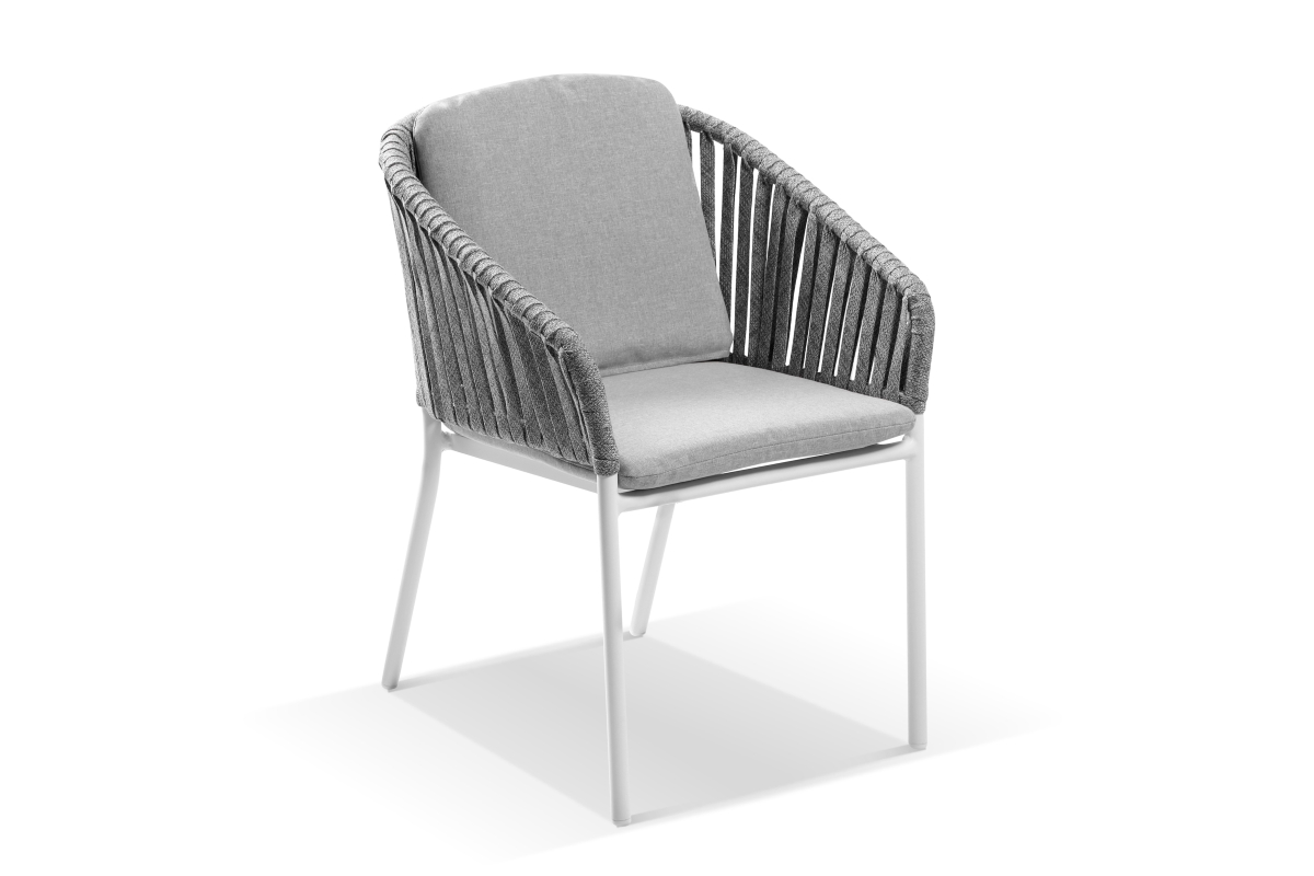 palm rope outdoor dining chair white