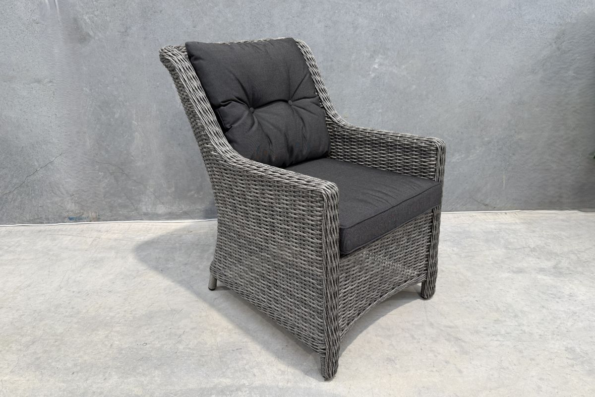 raglan rattan chair canvas coal