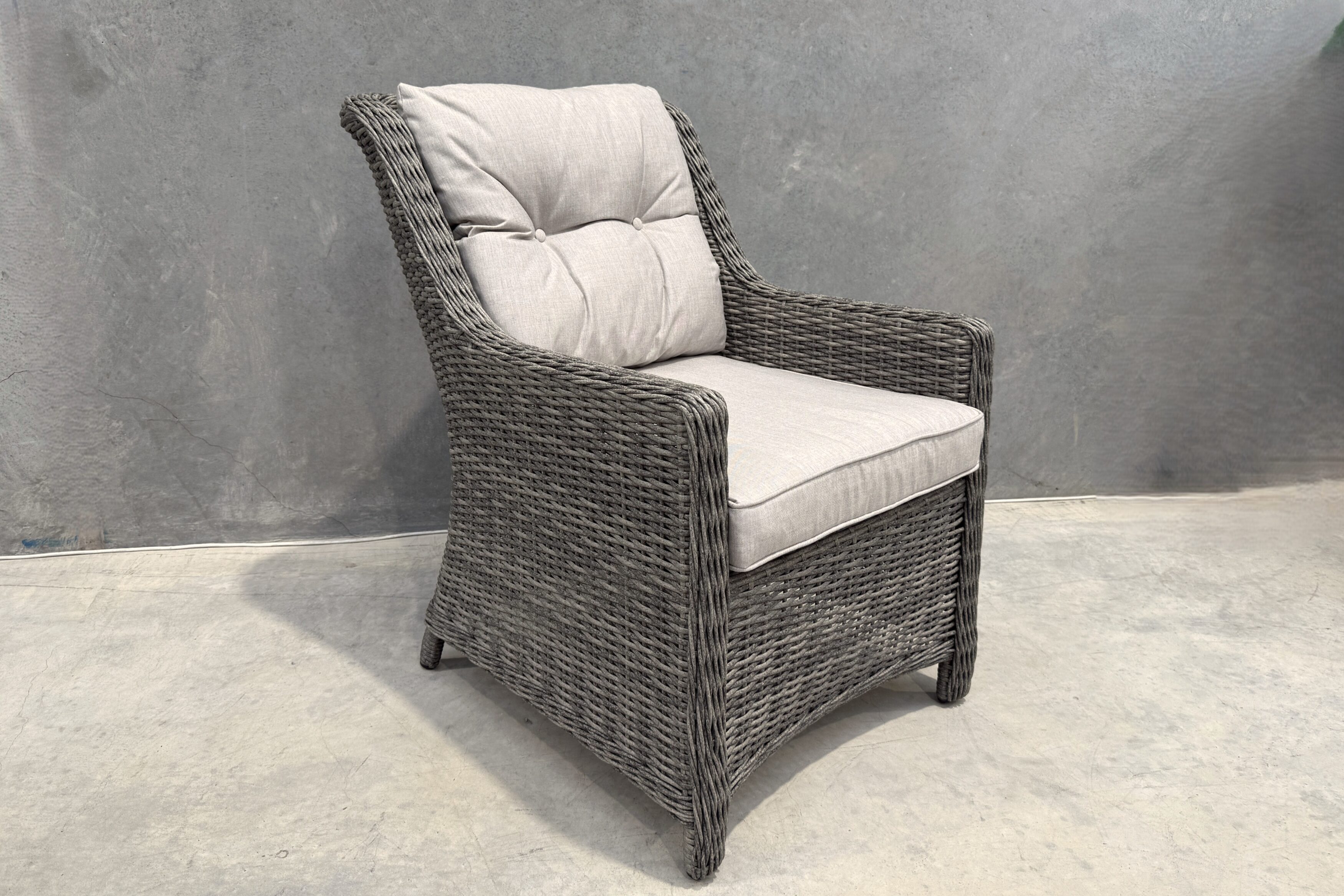 raglan rattan chair cast silver