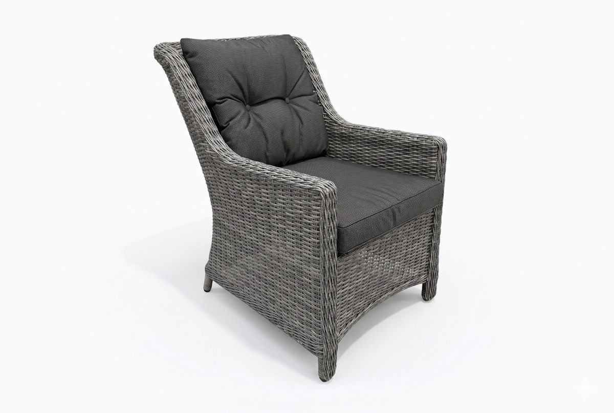 raglan rattan chair canvas coal