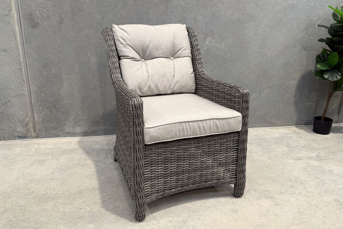 raglan rattan chair cast silver