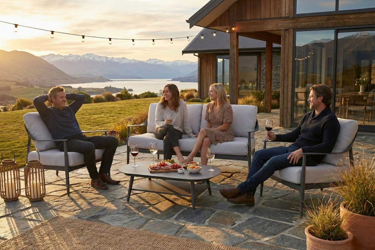 rio 4pc aluminium outdoor lounge set gunmetal