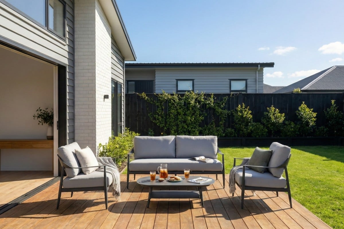 rio-lounge-set-lifestyle rio 4pc aluminium outdoor lounge set gunmetal