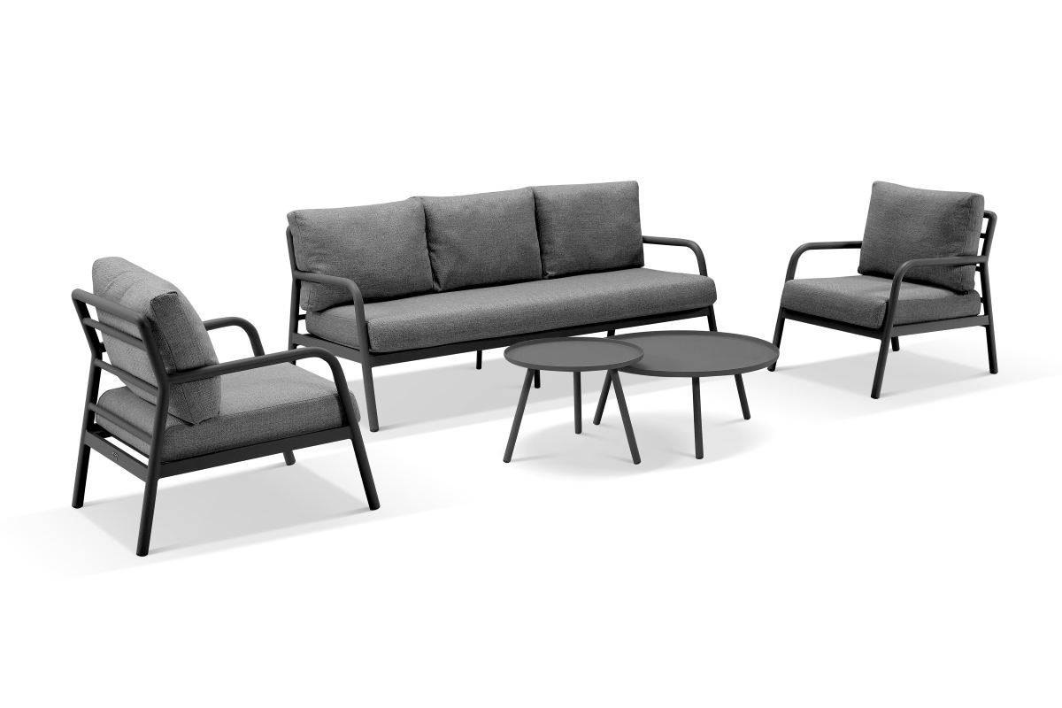 riviera 5pc lounge set charcoal