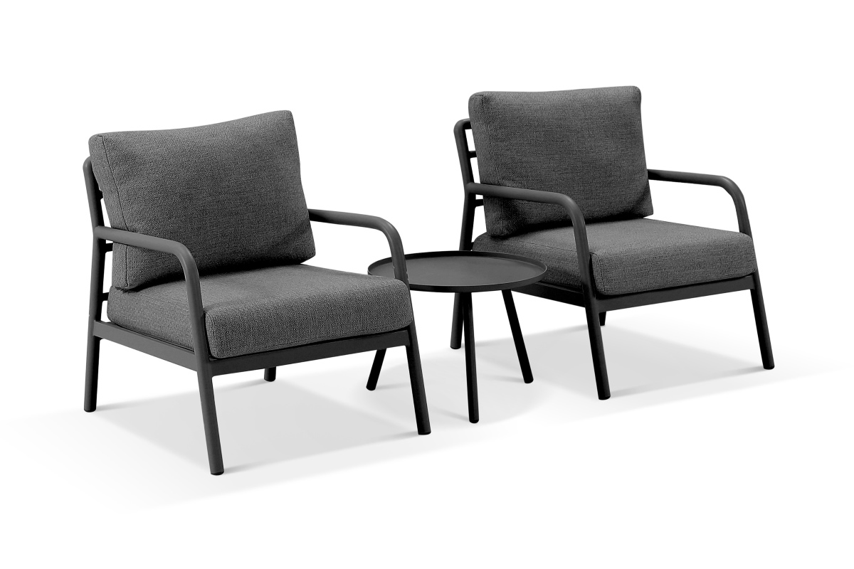 riviera lounge chair set charcoal