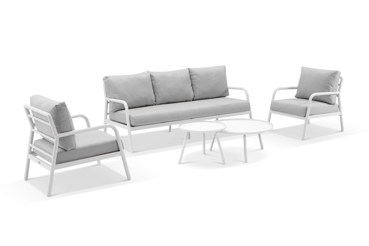 riviera 5pc lounge set white