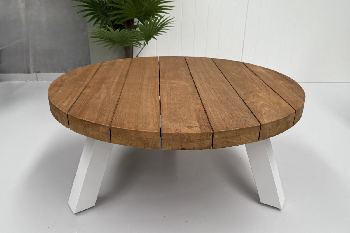 texas teak coffee table white